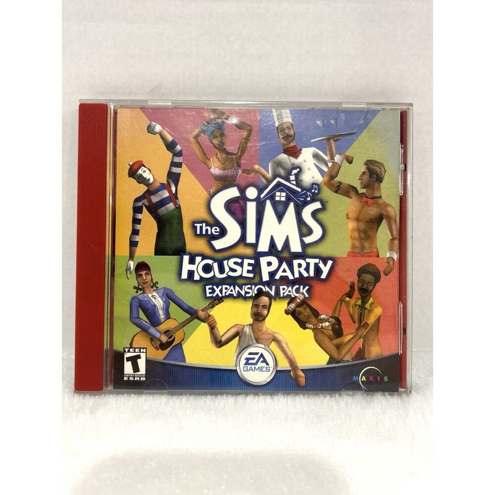 The Sims House Party EXPANSION PACK (PC Game) 2001 VINTAGE Case, Insert, Game